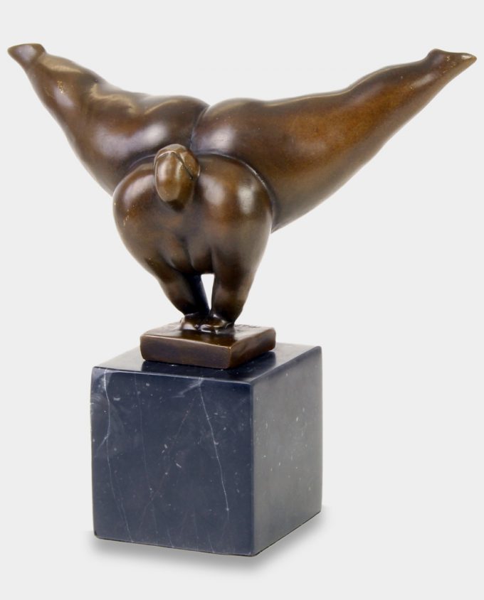 Modernist Gymnast in Twine Bronze Sculpture