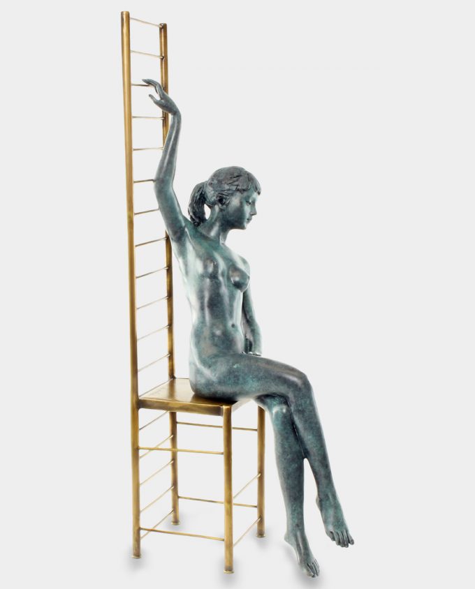 Nude on Chair Bronze Sculpture