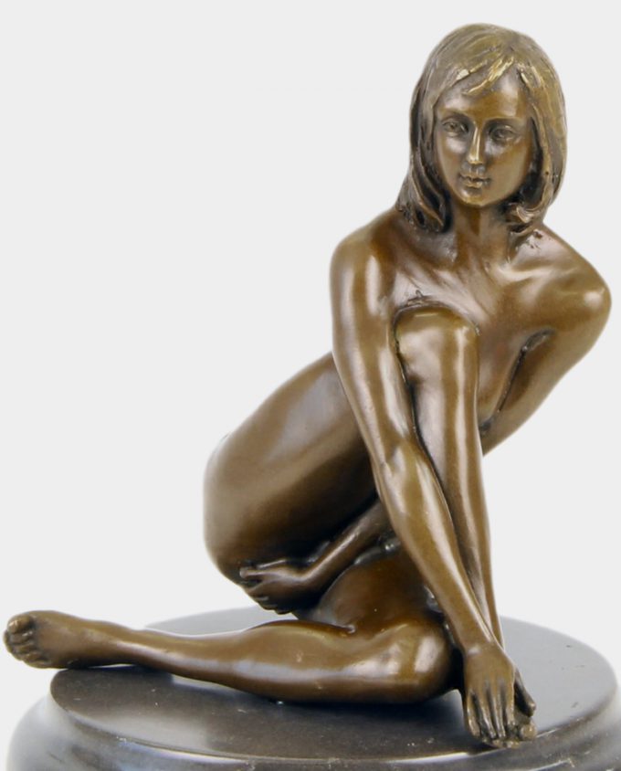 Sitting Nude Bronze Sculpture