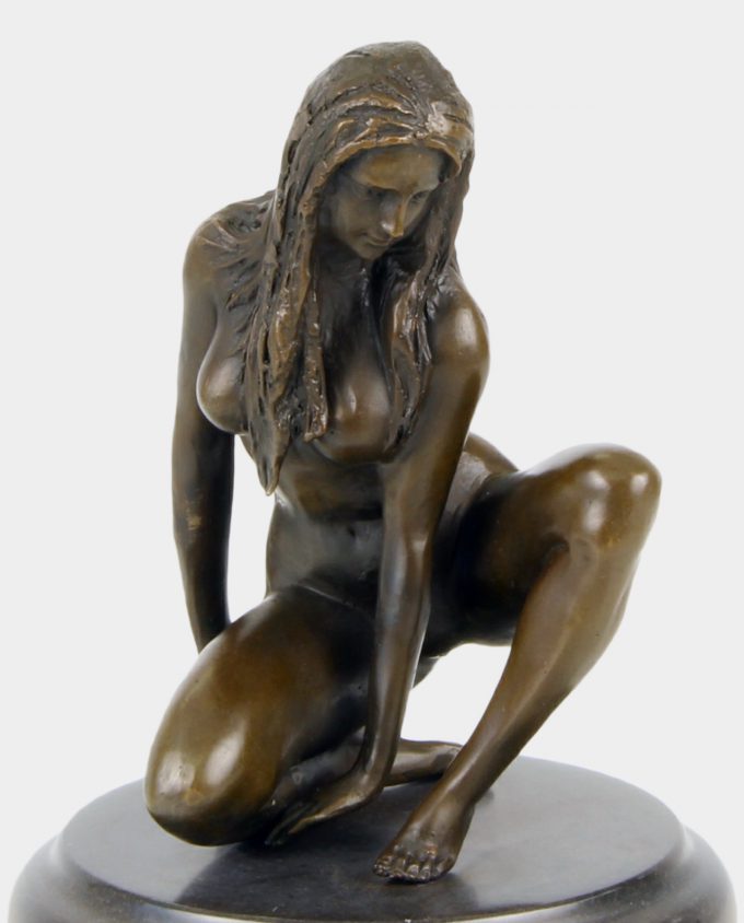 Crouching Woman Bronze Sculpture