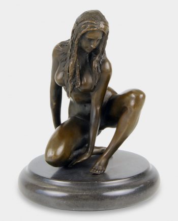 Crouching Woman Bronze Sculpture