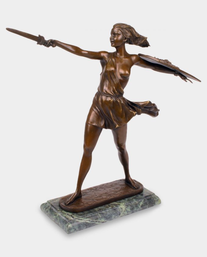 Amazon with Sword Bronze Sculpture