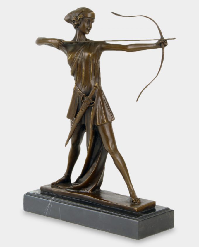 Amazon with Bow Bronze Sculpture