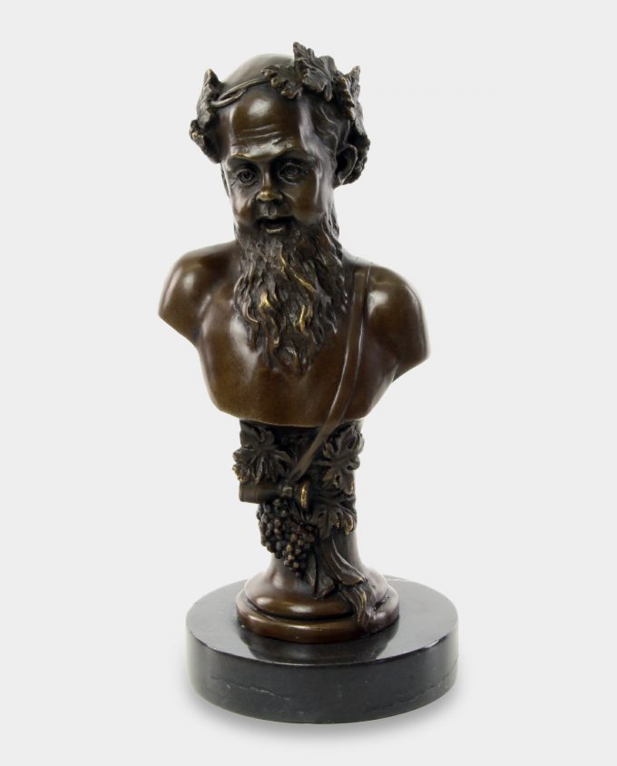 Bacchus Bust Bronze Sculpture