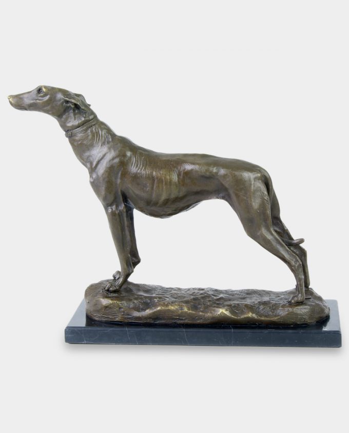 Standing Greyhound Bronze Sculpture