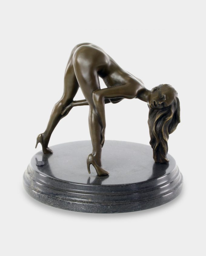 Woman Nude in Bend Bronze Sculpture
