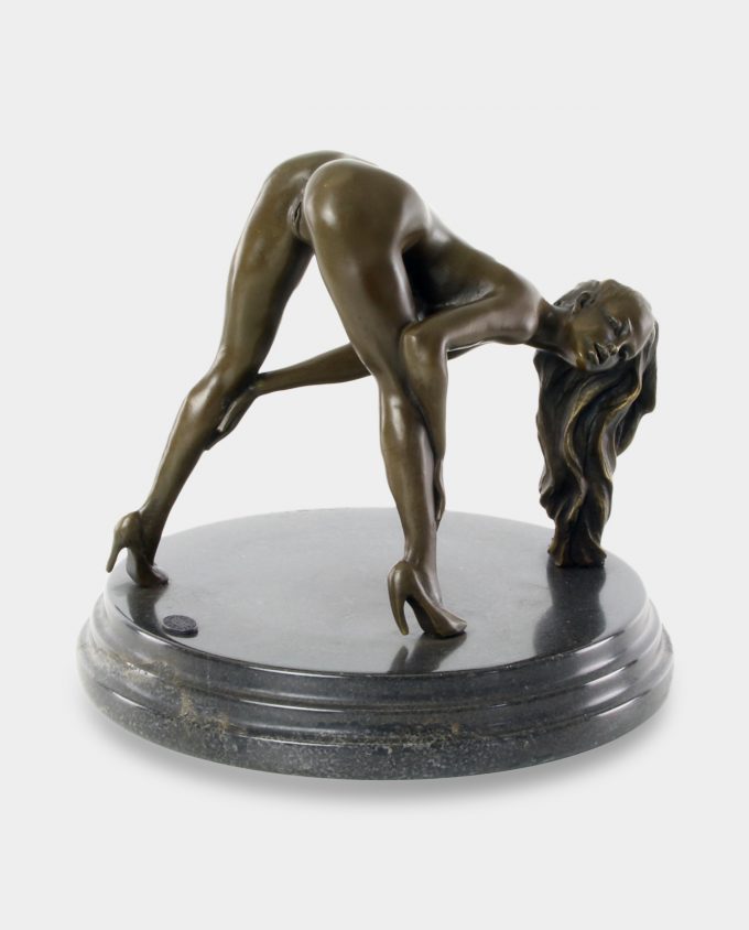 Woman Nude in Bend Bronze Sculpture