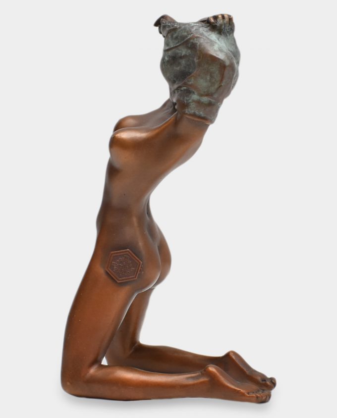 Woman Undressing Bronze Sculpture