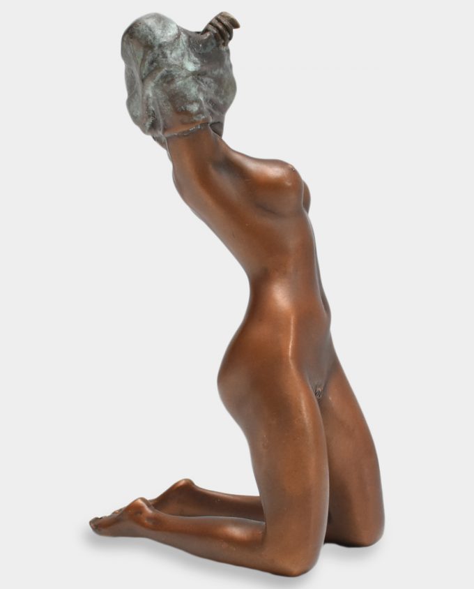 Woman Undressing Bronze Sculpture