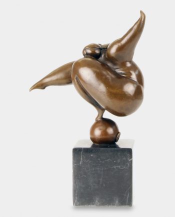 Modernist Acrobat on Ball Bronze Sculpture