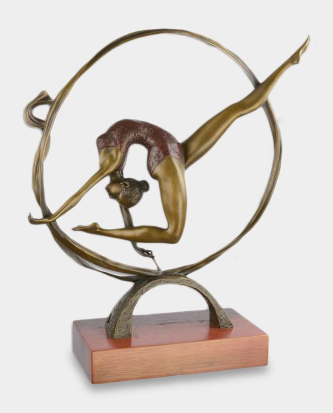 Gymnast with Ribbon Bronze Sculpture