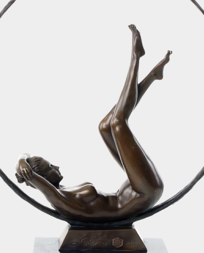 Acrobat in Hoop Bronze Sculpture