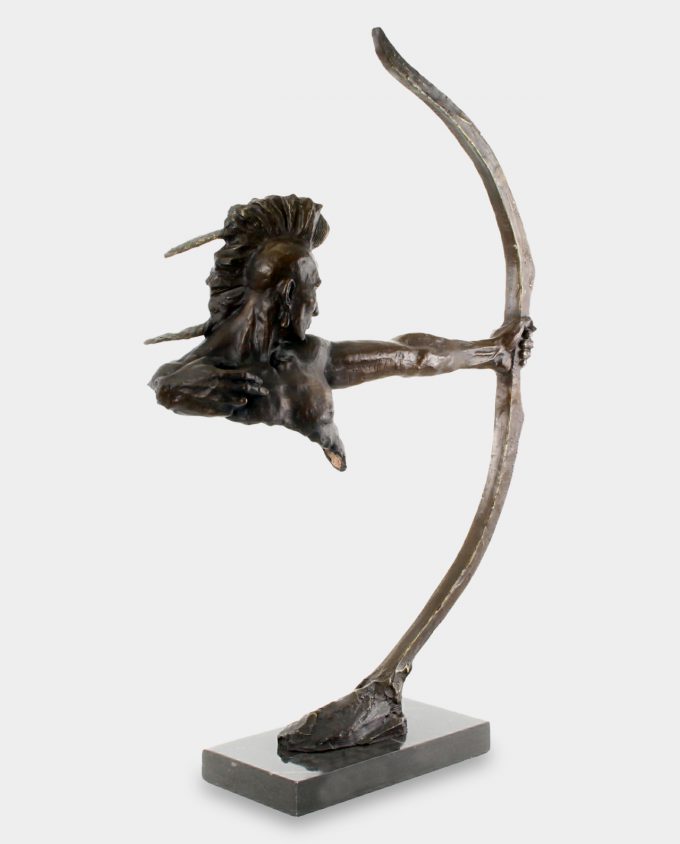 Indian with Bow Bronze Sculpture