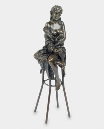 Woman with Apple Bronze Sculpture