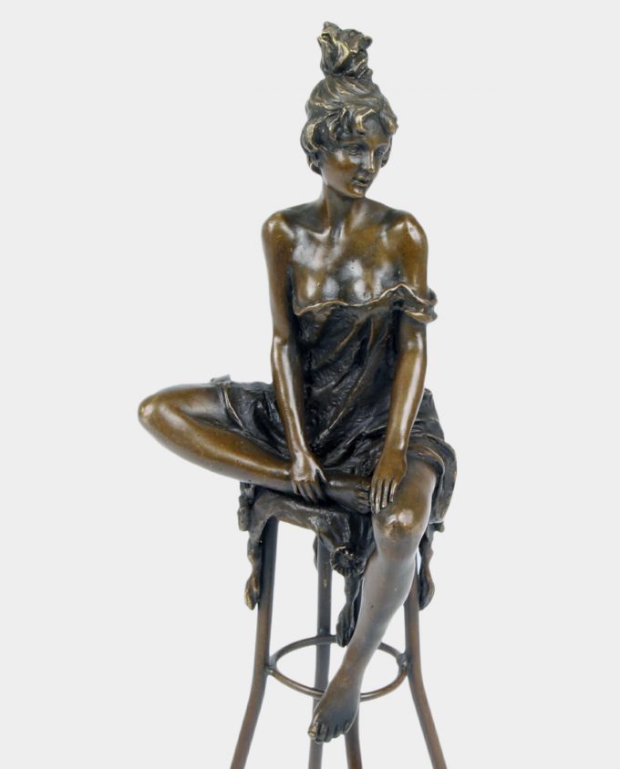 Woman Bun Bronze Sculpture