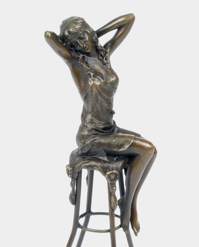 Woman in Petticoat Bronze Sculpture