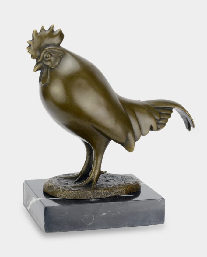 Rooster Minimalistic Bronze Sculpture