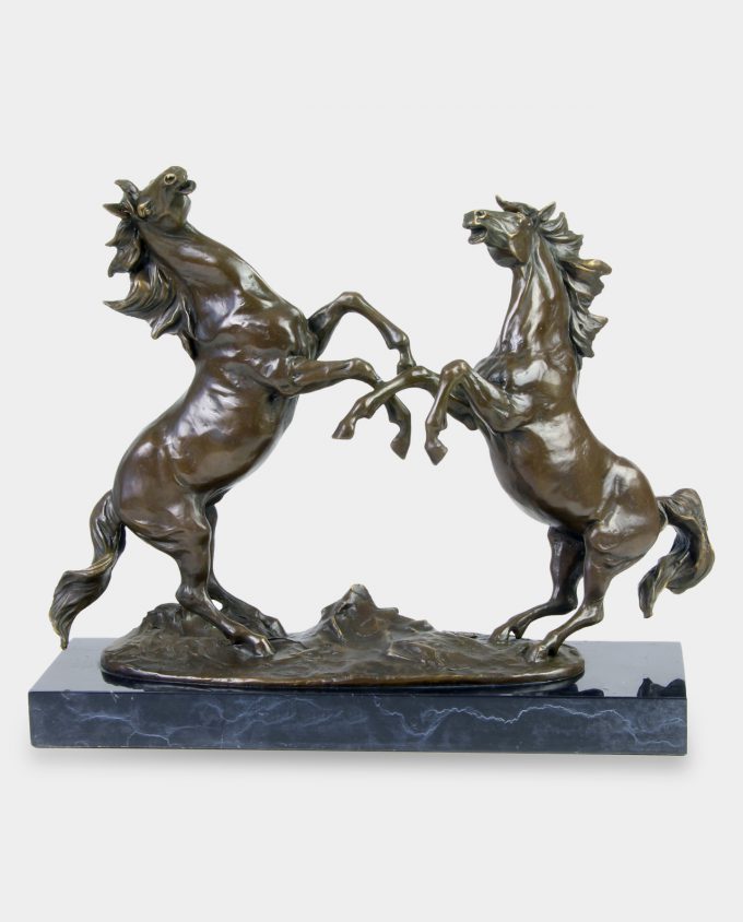 Fighting Horses Bronze Sculpture