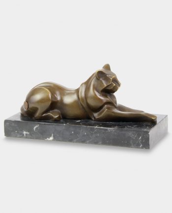 Modernist Cat Bronze Sculpture