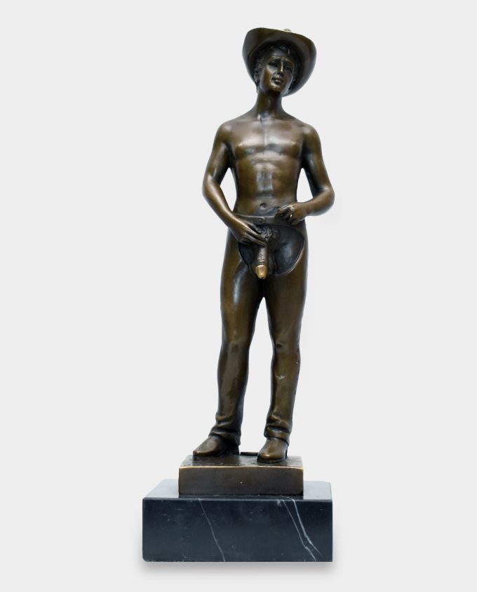 Cowboy Nude Bronze Sculpture