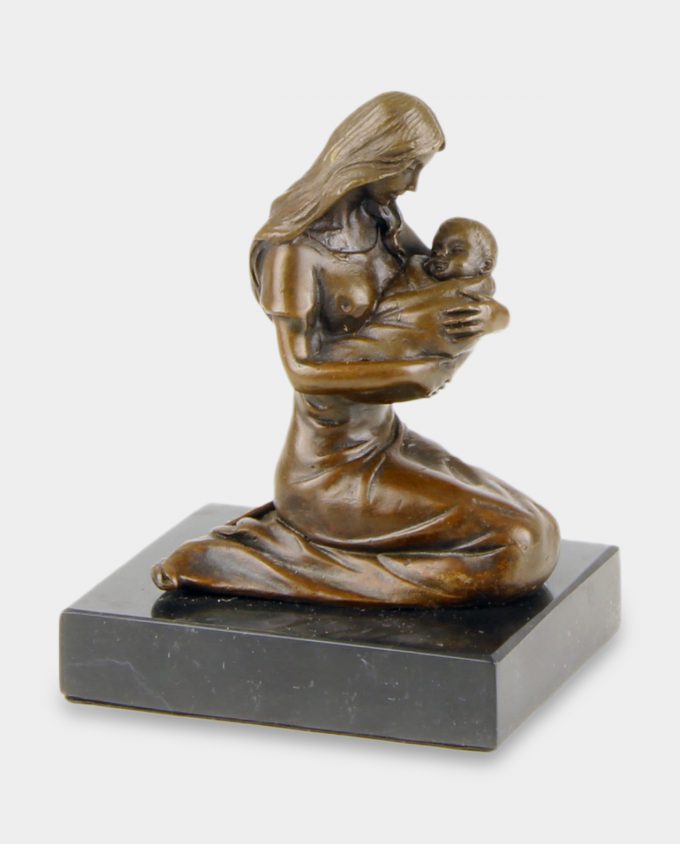 Mother with Child Bronze Sculpture