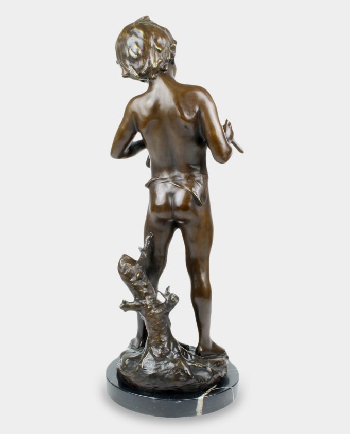 Boy with Birds Bronze Sculpture