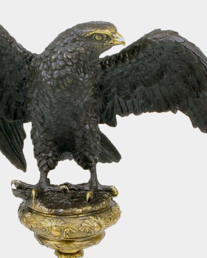Eagle on Pedestal Bronze Sculpture