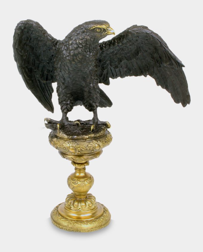 Eagle on Pedestal Bronze Sculpture