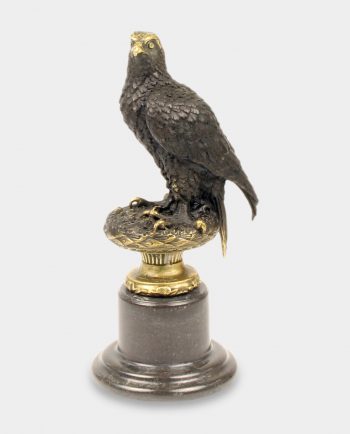 Eagle Sitting on Pedestal Bronze Sculpture