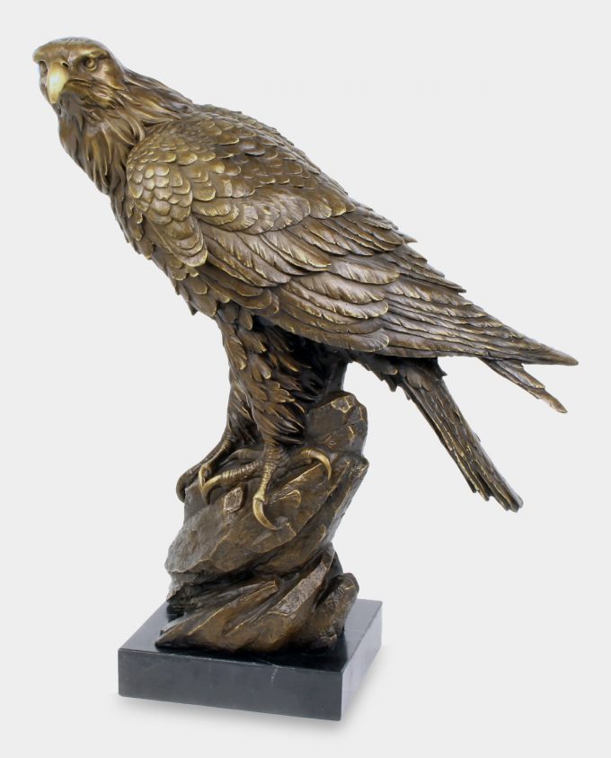 Eagle on Rock Bronze Sculpture