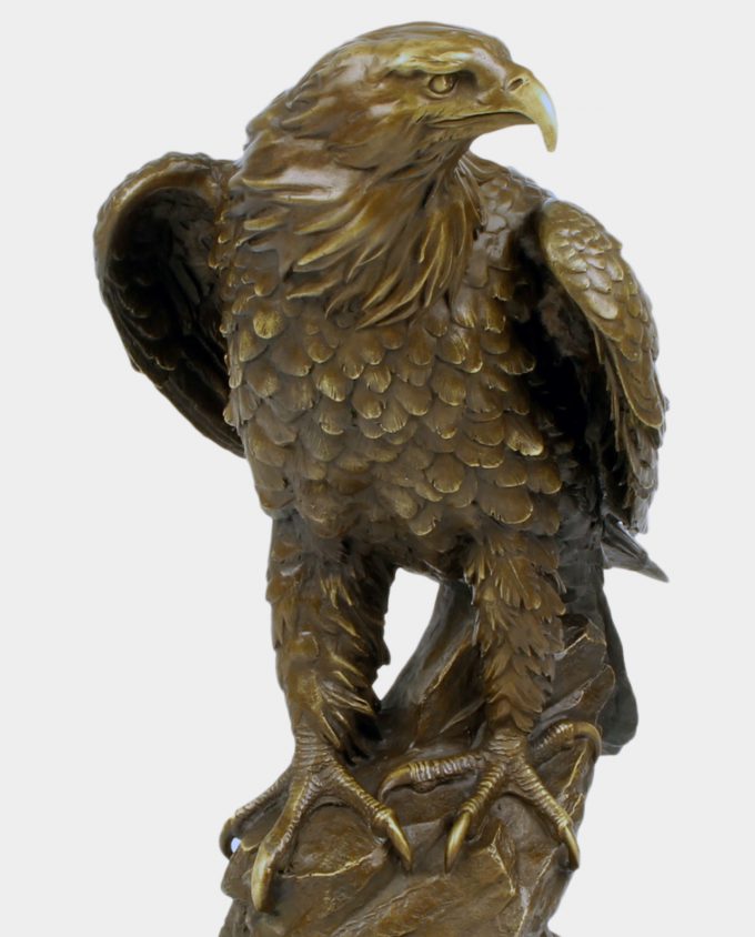 Eagle on Rock Bronze Sculpture