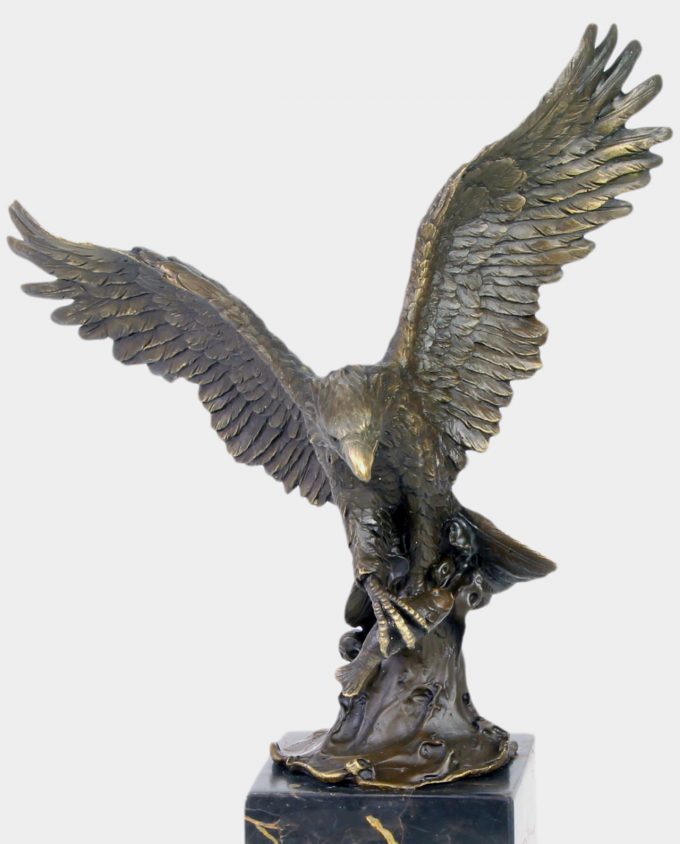 Fishing Eagle Bronze Sculpture