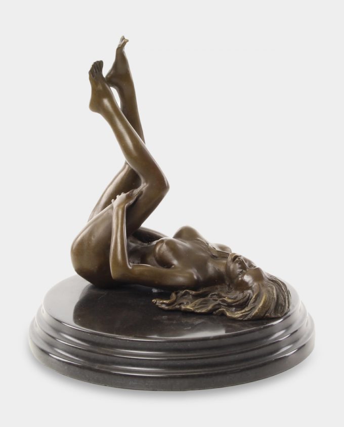 Woman with Legs Up Bronze Sculpture