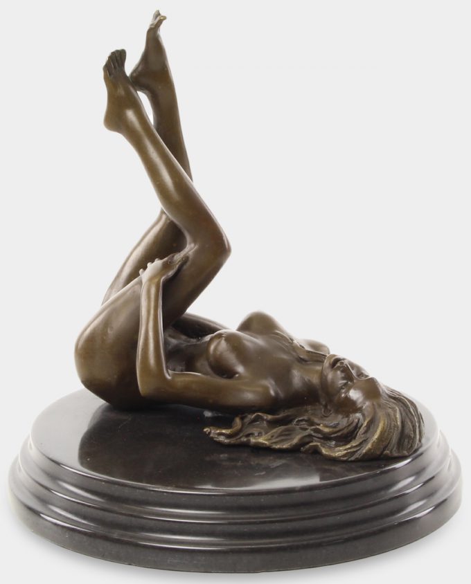 Woman with Legs Up Bronze Sculpture