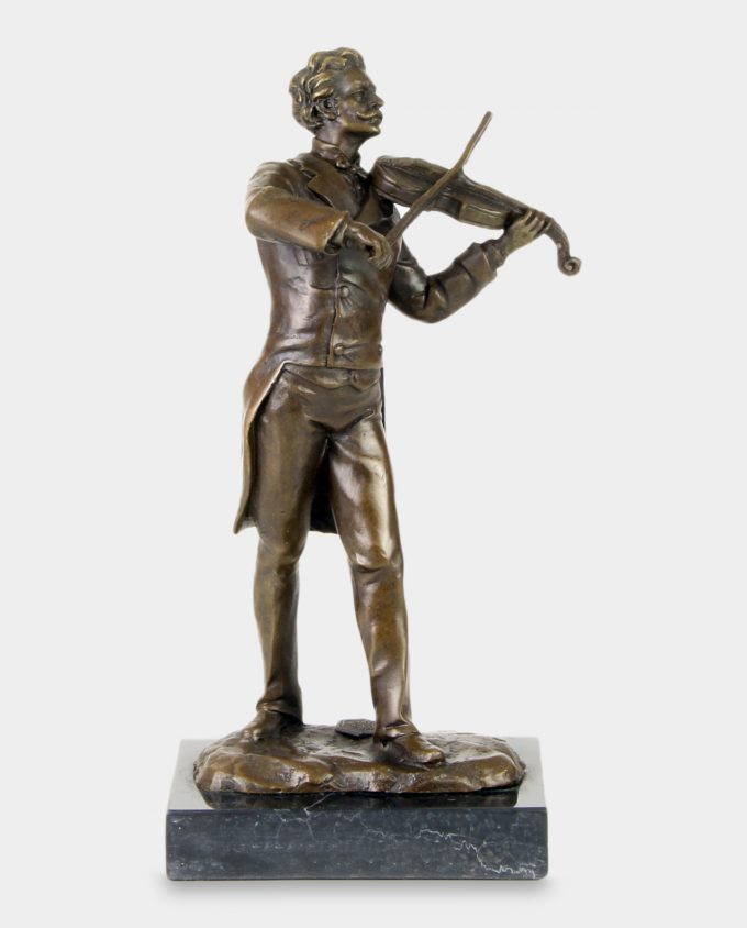 Violin Player Bronze Sculpture