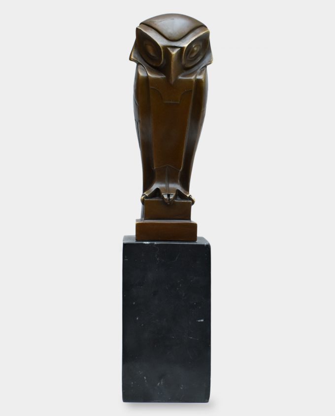 Owl Modernist Bronze Sculpture