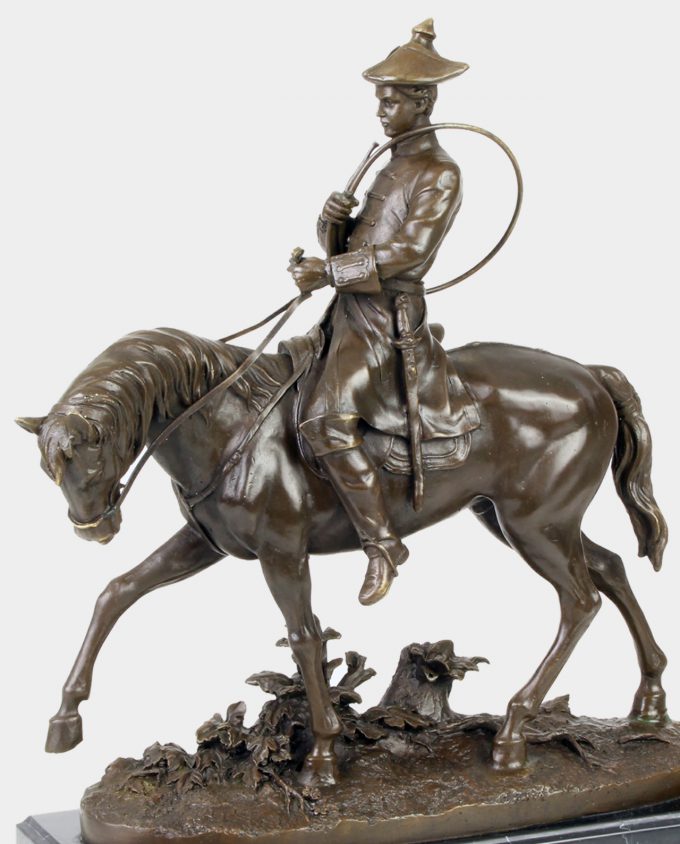 Signalman on Horse Bronze Sculpture