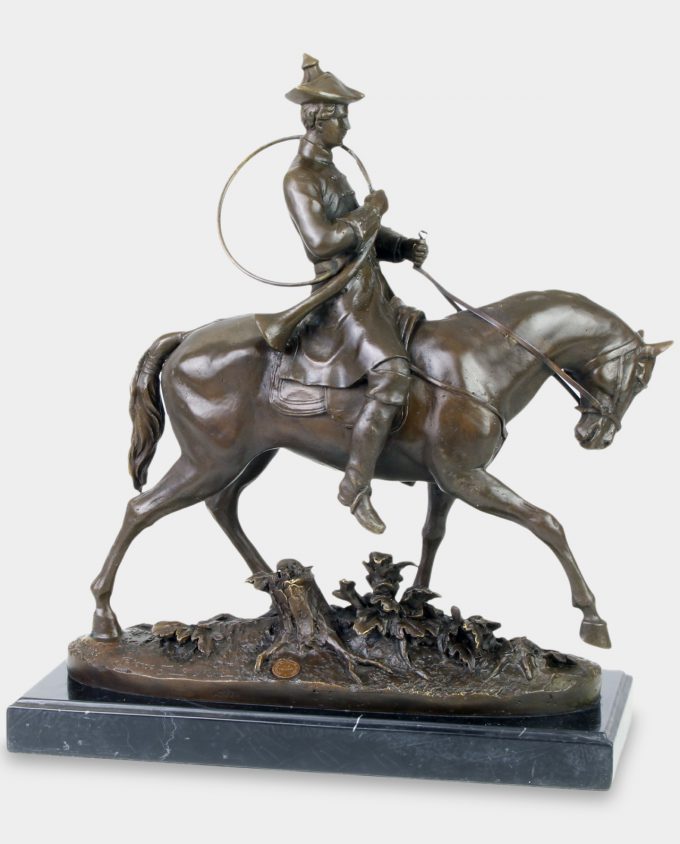 Signalman on Horse Bronze Sculpture