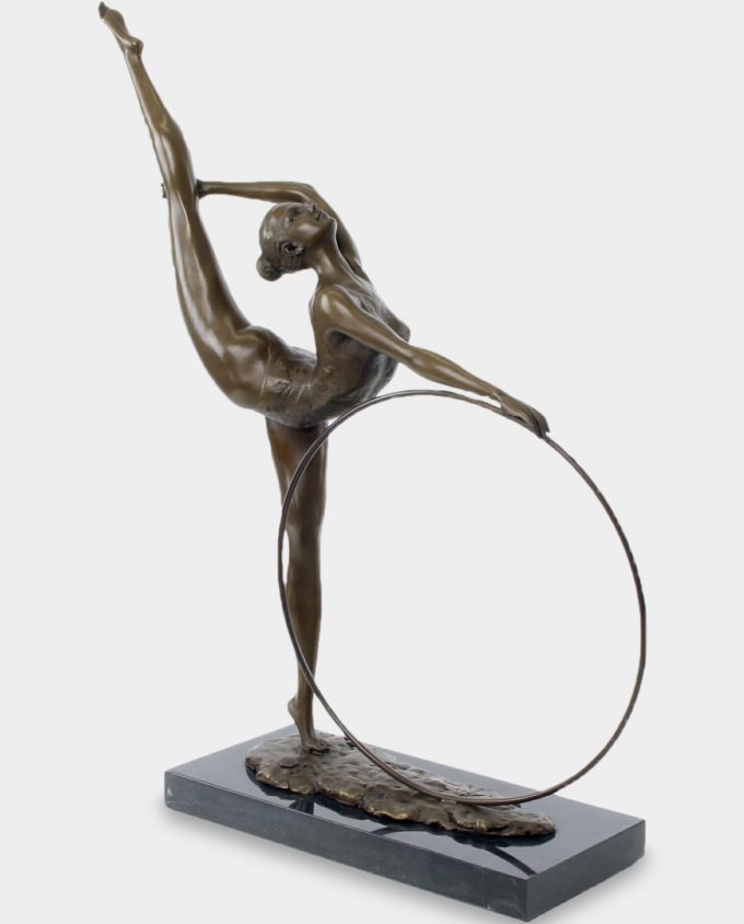 Gymnast with Hoop Bronze Sculpture