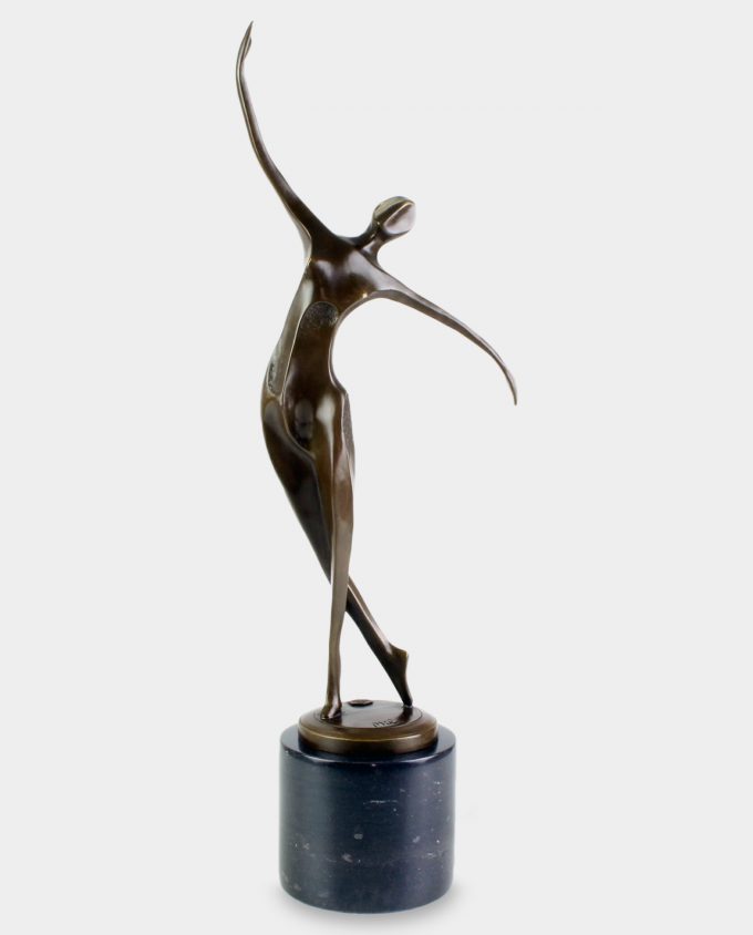 Modernist Ballet Dancer Bronze Sculpture