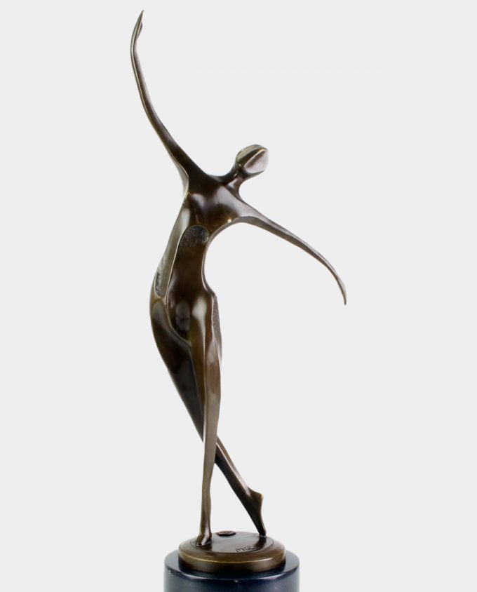 Modernist Ballet Dancer Bronze Sculpture