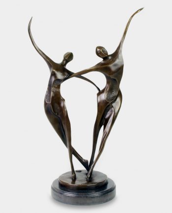 Modernist Ballet Couple Bronze Sculpture