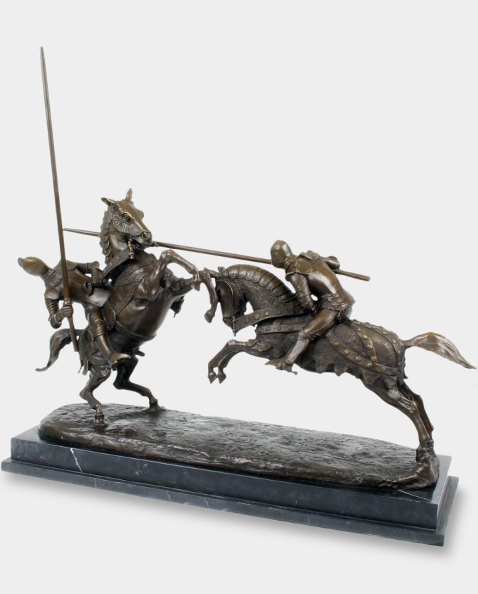 Fighting Knights Bronze Sculpture
