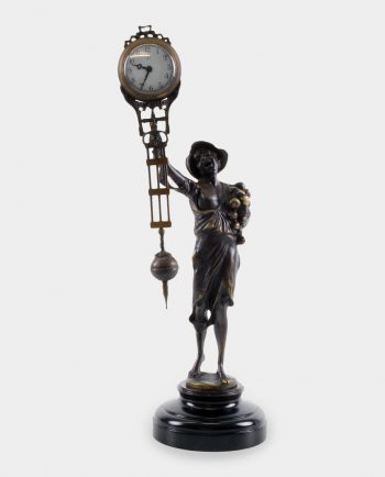Boy Bronze Sculpture with Clock