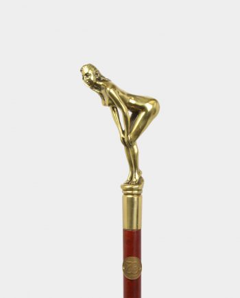 Bronze Handled Walking Stick with Naked Woman