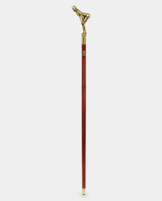 Bronze Handled Walking Stick with Naked Woman