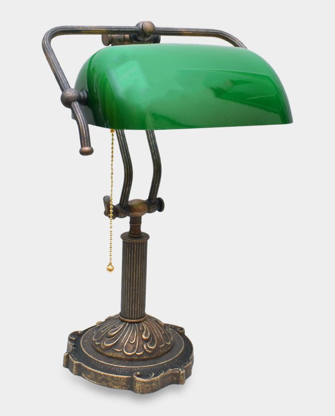 Banker Lamp in Art Deco Style Ornaments