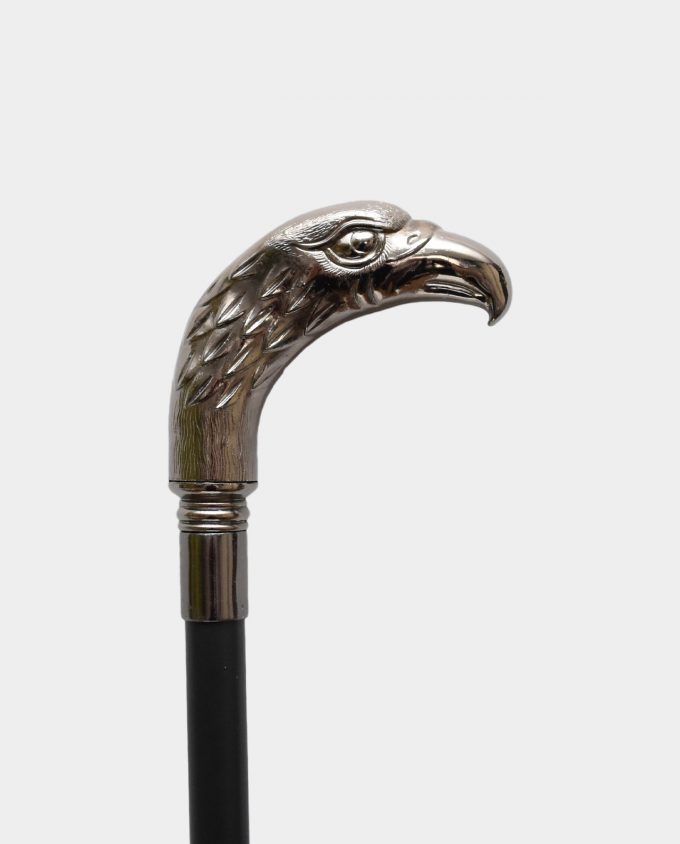 Aluminum Walking Stick with Eagle Head Silver