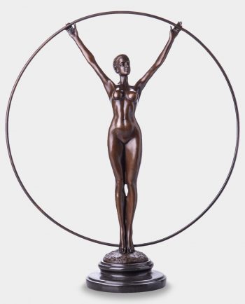 Woman in Circle Bronze Sculpture