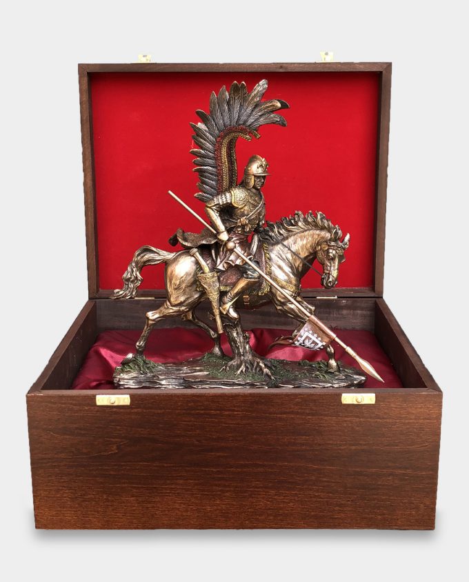Polish Hussar on Horse Sculpture in Gift Box